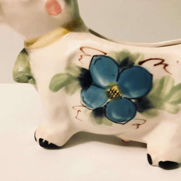Vintage Ceramic Cow Creamer made  in Japan 5 Inch Tall Floral - Picture 3 of 14